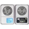 Image 2 : Lot of (2) 2002 $1 American Silver Eagle Coins NGC MS69