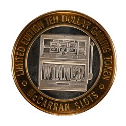 .999 Silver McCarran International Airport $10 Casino Limited Edition Gaming Token