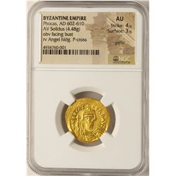 AD 602-610 Phocas Byzantine Empire Solidus Ancient Gold Coin NGC AU