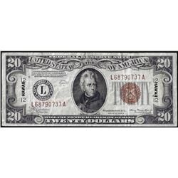 1934A $20 Hawaii WWII Emergency Issue Federal Reserve Notes