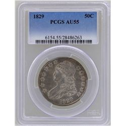 1829 Capped Bust Half Dollar Coin PCGS AU55
