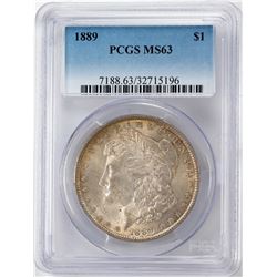 1889 $1 Morgan Silver Dollar Coin PCGS MS63
