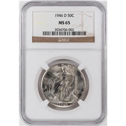 1946-D Walking Liberty Half Dollar Coins NGC MS65