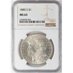 1880-S $1 Morgan Silver Dollar Coin NGC MS63