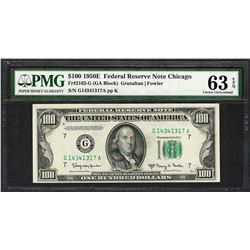 1950E $100 Federal Reserve Note Chicago Fr.2162-G PMG Choice Uncirculated 63EPQ