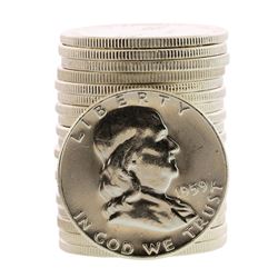 Roll of (20) Brilliant Uncirculated 1959 Franklin Half Dollar Coins