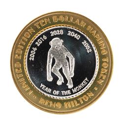 .999 Silver Hilton Reno, Nevada $10 Casino Limited Edition Gaming Token