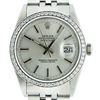 Image 1 : Rolex Men's Stainless Steel Silver Diamond 36MM Datejust Wristwatch