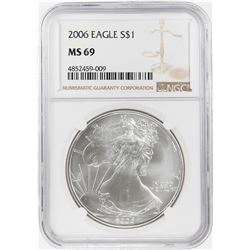 2006 $1 American Silver Eagle Coin NGC MS69