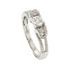 Image 4 : 14KT White Gold 0.59 ctw Diamond Ring