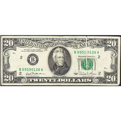 1981 $20 Federal Reserve Note ERROR Gutter Fold