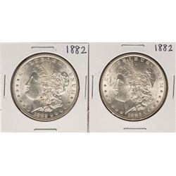 Lot of (2) 1882 $1 Morgan Silver Dollar Coins