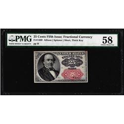 1874 25 Cent Fifth Issue Fractional Currency Note Fr.1309 PMG Choice About Unc. 58