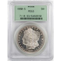 1880-S $1 Morgan Silver Dollar Coin PCGS MS63 Old Green Holder