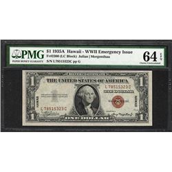 1935A $1 Hawaii Silver Certificate WWII Emergency Note PMG Choice Uncirculated 64EPQ