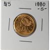 Image 1 : 1880-S $5 Liberty Head Half Eagle Gold Coin