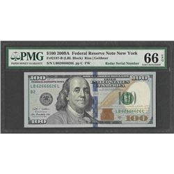 2009A $100 Federal Reserve Note Radar Serial Number PMG Gem Uncirculated 66EPQ