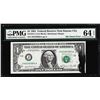 Image 1 : 1981 $1 Federal Reserve Note ERROR Ink Smear Fr.1911-J PMG Choice Uncirculated 64EPQ