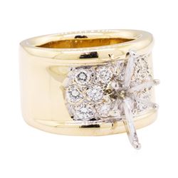 14KT Yellow Gold 0.60 ctw Diamond Semi Mount Ring