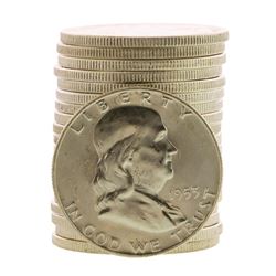 Roll of (20) Brilliant Uncirculated 1953-D Franklin Half Dollar Coins