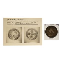 1695 Great Britain Crown Coin ANACS Graded