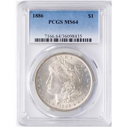 1886 $1 Morgan Silver Dollar Coin PCGS MS64