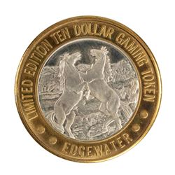 .999 Silver Edgewater Hotel & Casino Laughlin, NV $10 Limited Edition Gaming Token