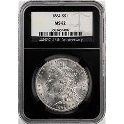 1884 $1 Morgan Silver Dollar Coin NGC MS62