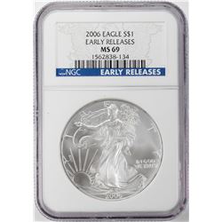 2006 $1 American Silver Eagle Coin NGC MS69 Early Releases