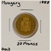 Image 1 : 1888 Hungary 20 Francs Gold Coin