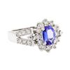 Image 1 : 14KT White Gold 2.23 ctw Tanzanite and Diamond Ring