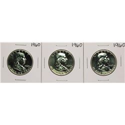 Lot of (3) Proof 1960 Franklin Half Dollar Coins