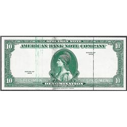 1929 Ten Unit American Bank Note Test Note As Made Ink Smear ERROR