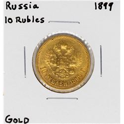 1899 Russia 10 Rubles Gold Coin