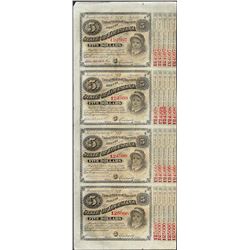 Uncut Sheet of (4) State of Louisiana Baby Bond Obsolete Notes