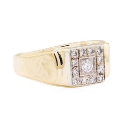 14KT Yellow and White Gold 0.50 ctw Men's Square Top Ring
