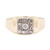 Image 2 : 14KT Yellow and White Gold 0.50 ctw Men's Square Top Ring