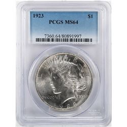 1923 $1 Peace Silver Dollar Coin PCGS MS64