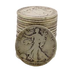Roll of (20) Assorted Date 1929 and Earlier Walking Liberty Half Dollar Coins