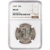 Image 1 : 1947 Walking Liberty Half Dollar Coins NGC MS65
