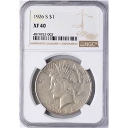 1926-S $1 Peace Silver Dollar Coin NGC XF40