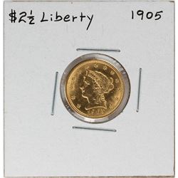 1905 $2 1/2 Liberty Head Quarter Eagle Gold Coin