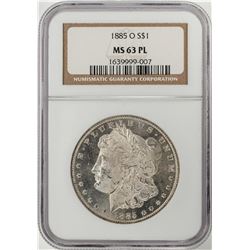 1885-O $1 Morgan Silver Dollar Coin NGC MS63 PL
