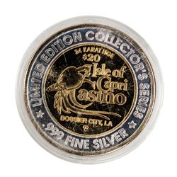 .999 Fine Silver Isle of Capri Casino Louisiana $20 Limited Edition Gaming Token