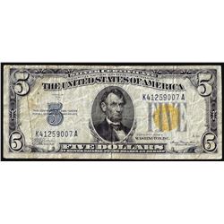 1934A $5 North Africa WWII Emergency Issue Silver Certificate Note