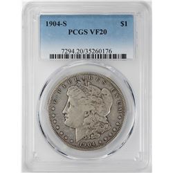 1904-S $1 Morgan Silver Dollar Coin PCGS VF20