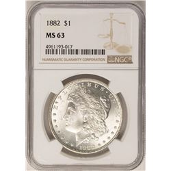 1882 $1 Morgan Silver Dollar Coin NGC MS63