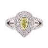 Image 2 : 14KT White Gold 1.22 ctw Yellow and White Diamond Ring