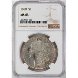 1889 $1 Morgan Silver Dollar Coin NGC MS63