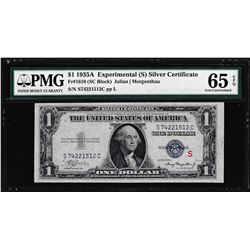 1935A $1 Silver Certificate Experimental "S" Note Fr.1610 PMG Gem Uncirculated 65EPQ